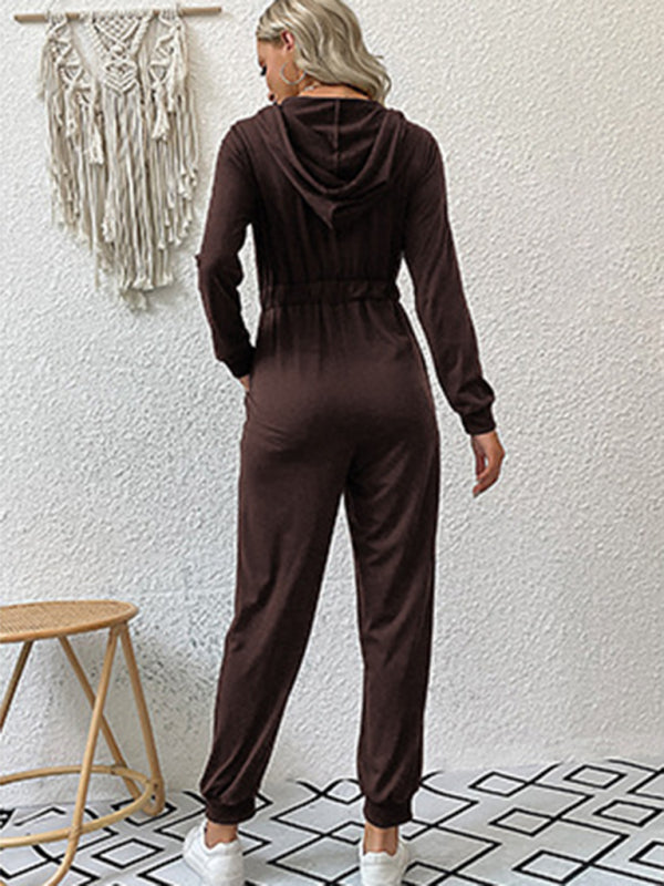 New women's solid color workwear casual jumpsuit - Stormyjay