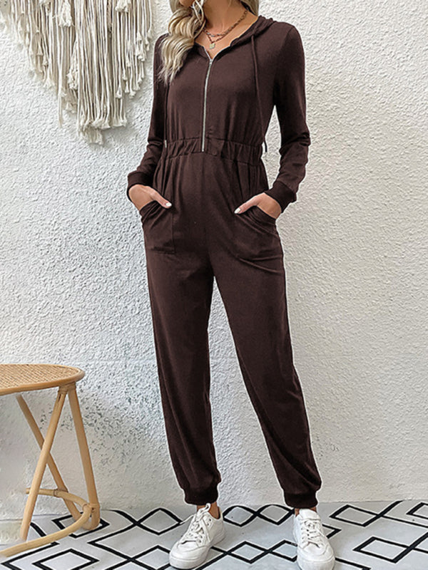 New women's solid color workwear casual jumpsuit - Stormyjay