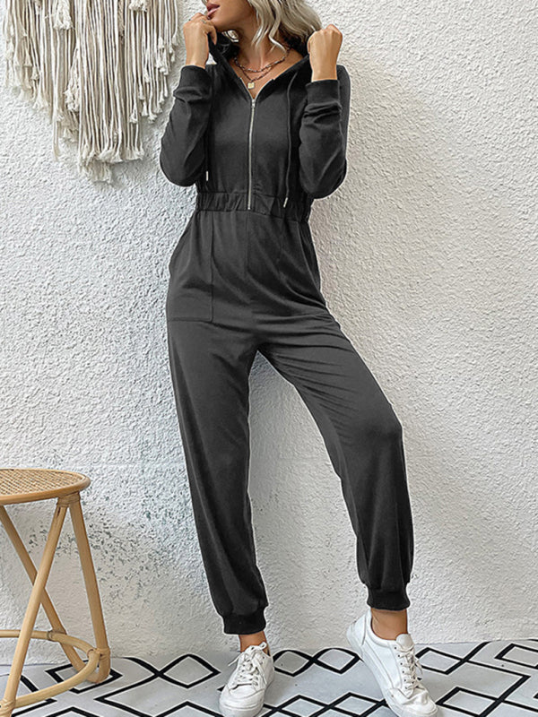 New women's solid color workwear casual jumpsuit - Stormyjay