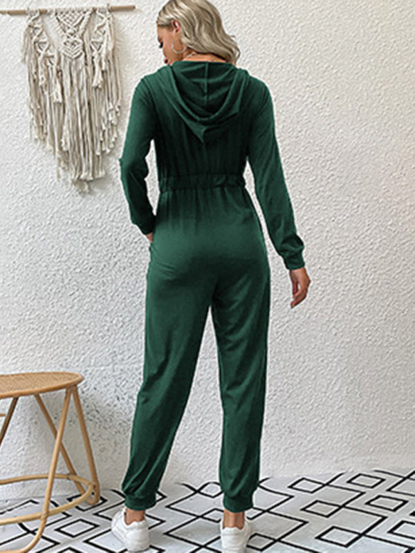 New women's solid color workwear casual jumpsuit - Stormyjay