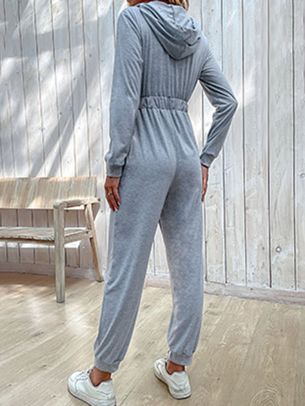 New women's solid color workwear casual jumpsuit - Stormyjay