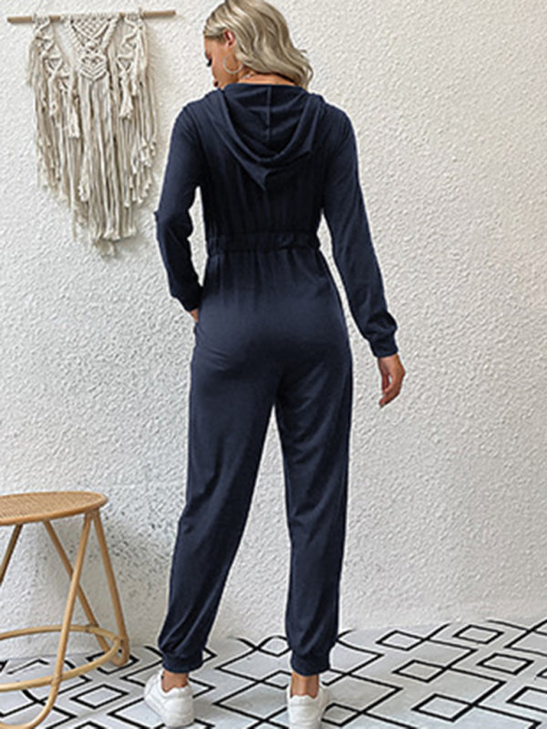 New women's solid color workwear casual jumpsuit - Stormyjay