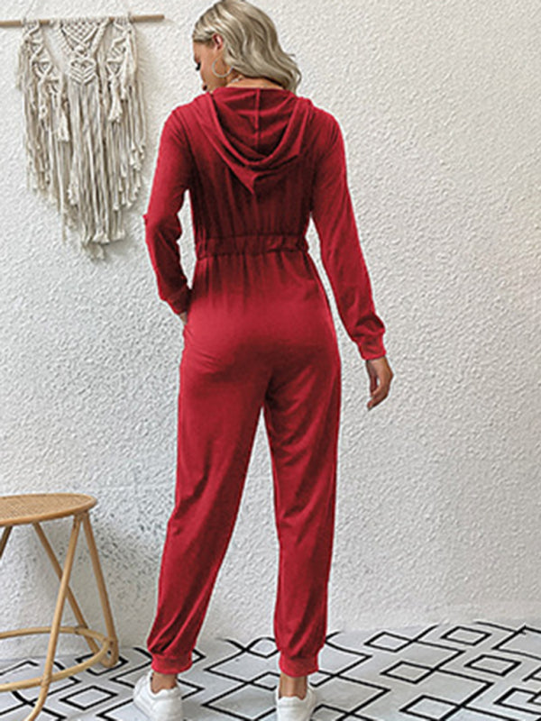 New women's solid color workwear casual jumpsuit - Stormyjay