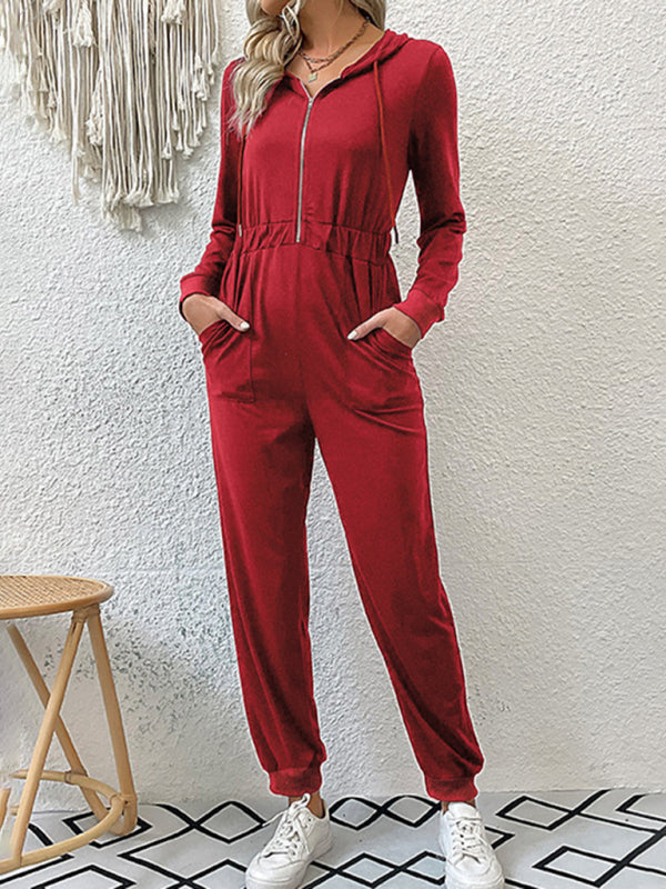 New women's solid color workwear casual jumpsuit - Stormyjay