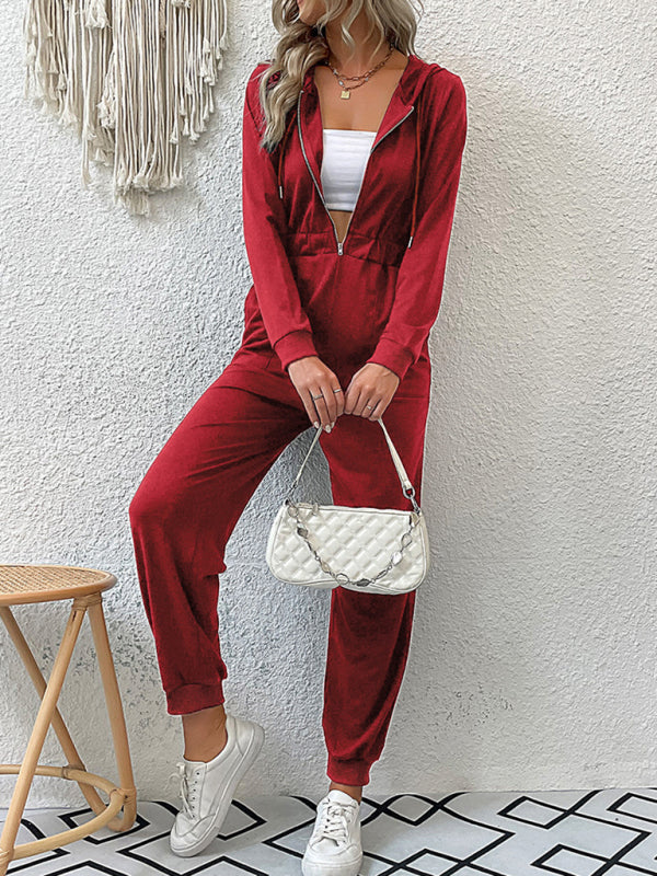 New women's solid color workwear casual jumpsuit - Stormyjay