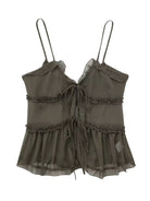 Women's Sheer Layered Embellished Camisole Top Camisole - Stormyjay