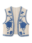 New Ladies Fashion Embroidered Cardigan Vest Vest - Stormyjay