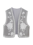 New Ladies Fashion Embroidered Cardigan Vest Vest - Stormyjay