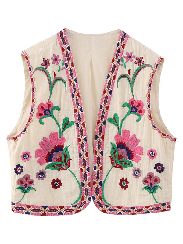 New Ladies Fashion Embroidered Cardigan Vest Vest - Stormyjay