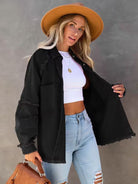 Casual Fringed Ripped Loose Denim Jacket - Stormyjay