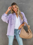 Casual Fringed Ripped Loose Denim Jacket - Stormyjay