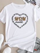 Women's Mother's Day Love New English Letters Printed Round Neck Short Sleeve T-Shirt - Stormyjay