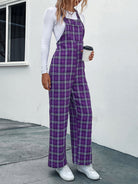 Women's casual plaid overalls jumpsuit - Stormyjay