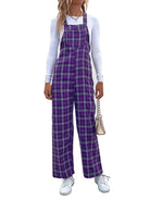 Women's casual plaid overalls jumpsuit - Stormyjay