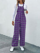 Women's casual plaid overalls jumpsuit - Stormyjay