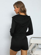 New black hooded long sleeve jumpsuit - Stormyjay