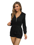 New black hooded long sleeve jumpsuit - Stormyjay