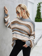 Pullover plus size women's sweater knitted patchwork sweater - Stormyjay