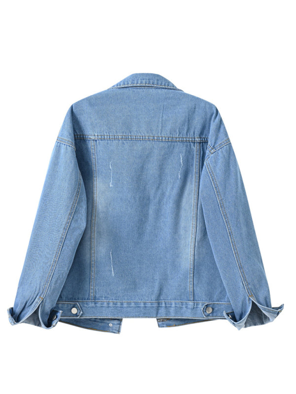 Women's New Colorful Large Size Denim Jacket - Stormyjay