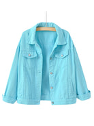 Women's New Colorful Large Size Denim Jacket - Stormyjay