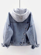 Women's hooded large pocket denim jacket - Stormyjay