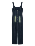 Women's elegant suspender denim long dress - Stormyjay