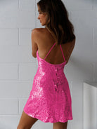 women's sequin suspender backless party dress - Stormyjay