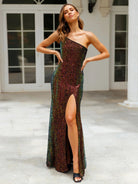 Female sequin slit sexy wedding evening dress - Stormyjay