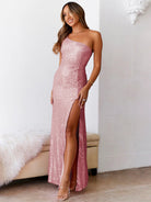 Female sequin slit sexy wedding evening dress - Stormyjay