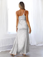 Female sequin slit sexy wedding evening dress - Stormyjay