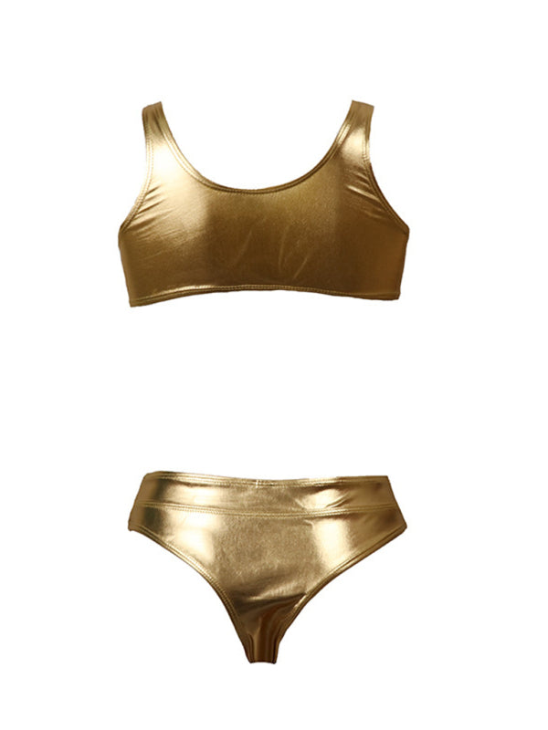 New Reflective Gold and Silver One-Piece and Two-Piece Swimsuits - Stormyjay