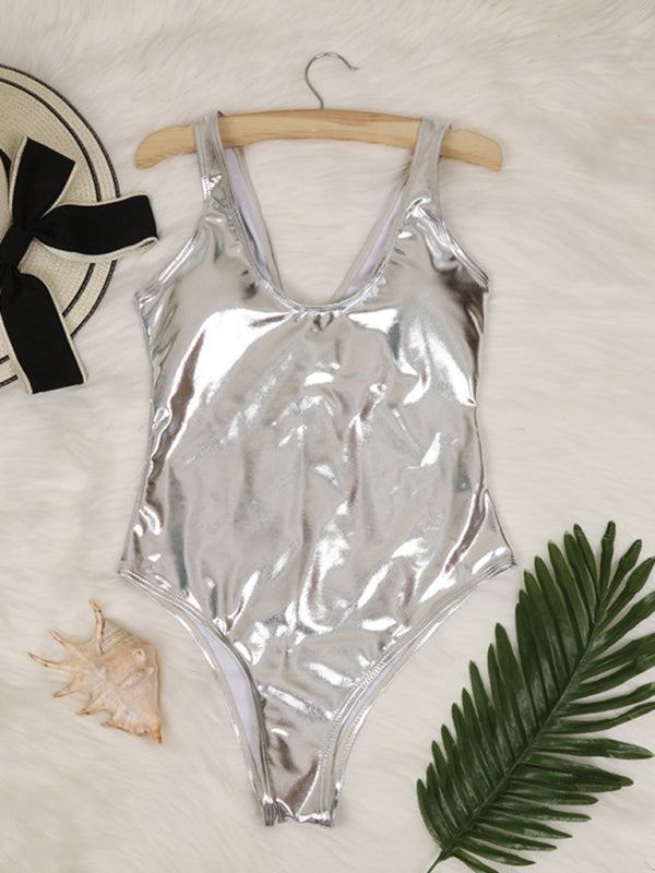 New Reflective Gold and Silver One-Piece and Two-Piece Swimsuits - Stormyjay