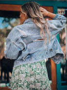 Women's new casual fashion loose handmade frayed denim jacket - Stormyjay