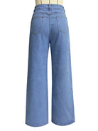 Women's high waist wide leg pants street style washed jeans - Stormyjay