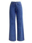 Women's High Waist Washed Straight Leg Jeans - Stormyjay