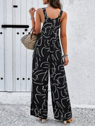 Feminine Elegant Abstract Print Jumpsuit Overalls - Stormyjay