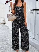 Feminine Elegant Abstract Print Jumpsuit Overalls - Stormyjay