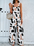 Feminine Elegant Abstract Print Jumpsuit Overalls - Stormyjay