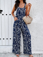 Feminine Elegant Abstract Print Jumpsuit Overalls - Stormyjay