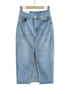 New high waist slim denim skirt one step skirt - Stormyjay