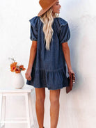 Women's new loose casual ruffle short dress - Stormyjay