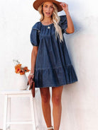 Women's new loose casual ruffle short dress - Stormyjay