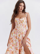 Women's Slim Suspender Sexy Slit Floral Dress - Stormyjay