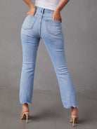 Women's new style simple ripped light color casual jeans - Stormyjay