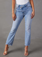 Women's new style simple ripped light color casual jeans - Stormyjay