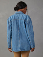 New vintage light color heavy washed denim suit jacket - Stormyjay