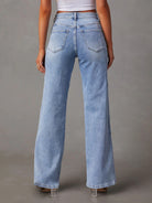 New style comfortable casual loose spliced wide leg women's jeans - Stormyjay