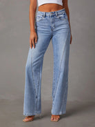 New style comfortable casual loose spliced wide leg women's jeans - Stormyjay