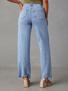 Ladies Loose Casual Fashion Simple Tassel Straight Jeans - Stormyjay