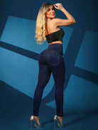 New high-waisted slimming butt-lifting strappy slim-fitting jeans - Stormyjay